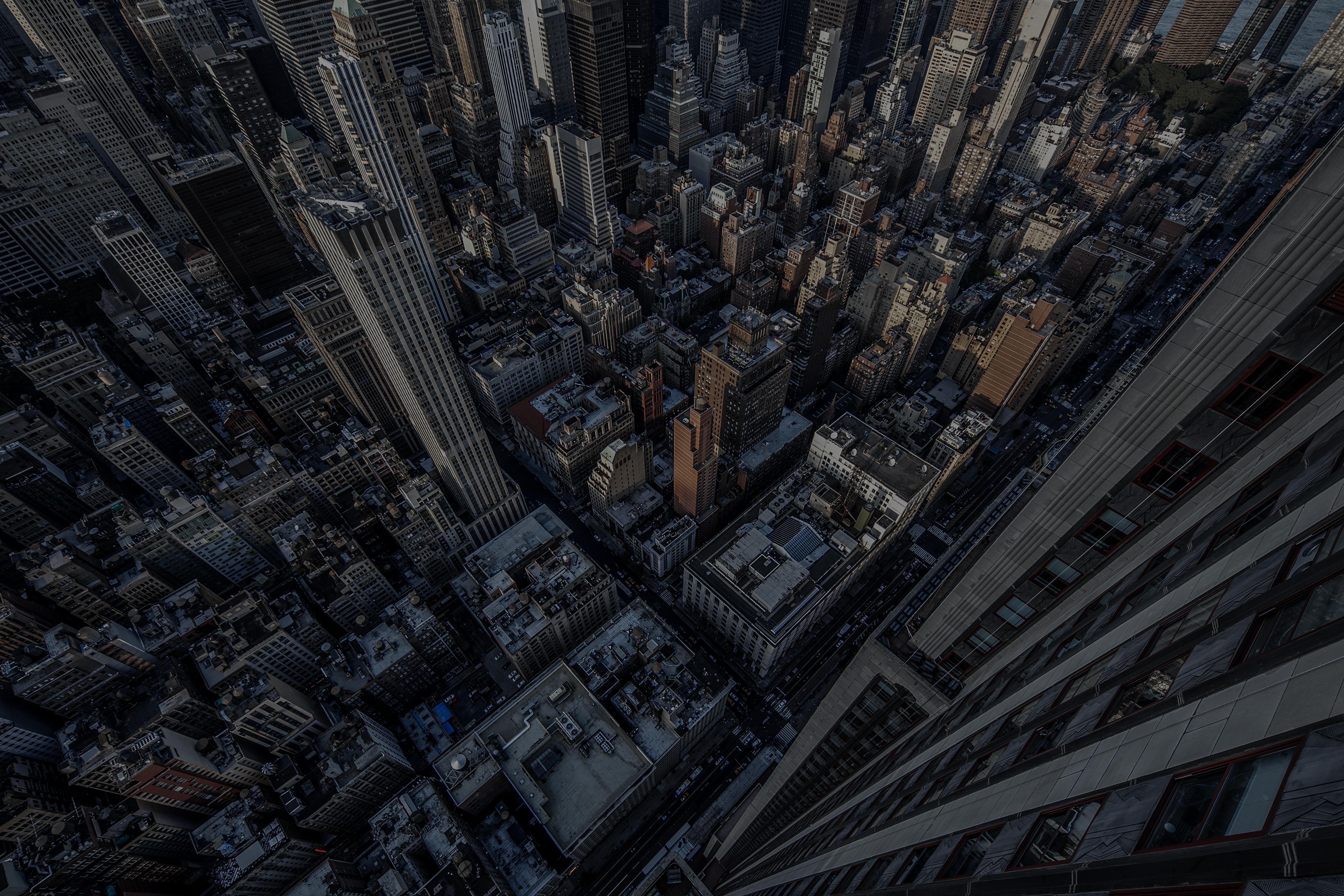 Aerial architectural view of Manhattan