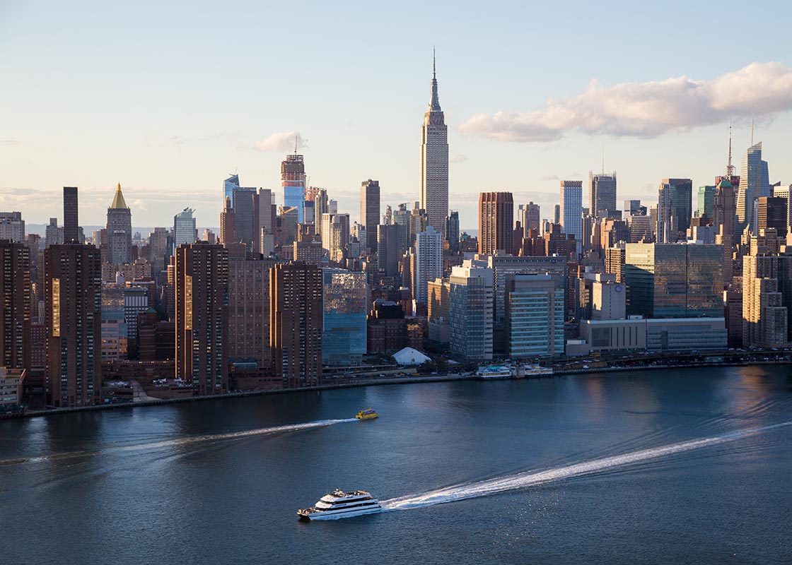 Empire state building East River