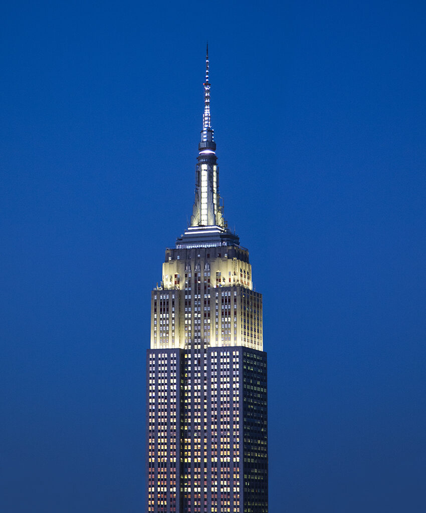 twilight photography of empire state building